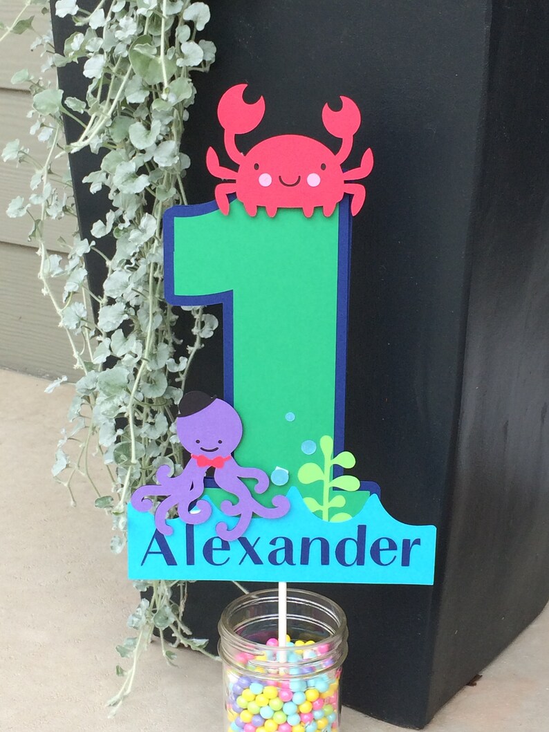 Sea Creature Cake Topper Personalized Etsy