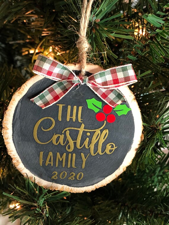 farmhouse ornaments Personalized ornaments wood ornaments farmhouse decor painted wood slice ornaments ornaments