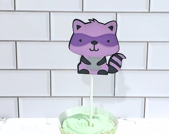 Raccoon, Forest Animal, Woodland Creature, Forest Animal Baby Shower, Woodland Birthday, Cupcake Topper