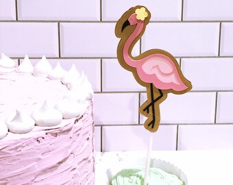 Flamingo, Beach, Bird, Zoo, Luau Party Cupcake Toppers