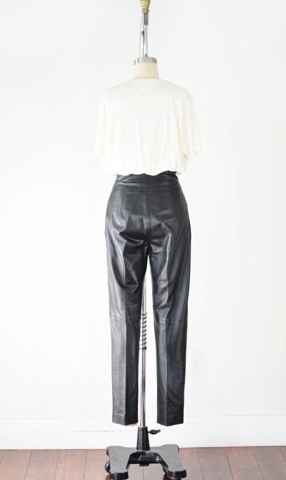 80s Studded Leather Pants 24 Inch Waist / Leather… - image 7