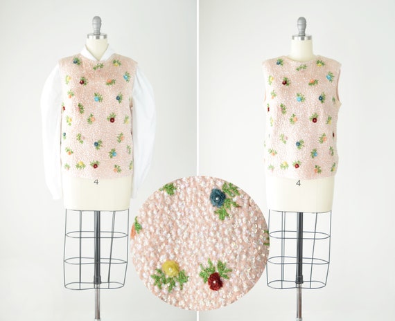 Sequin Sweater Vest XS SM MED / Vintage Sweater Ve