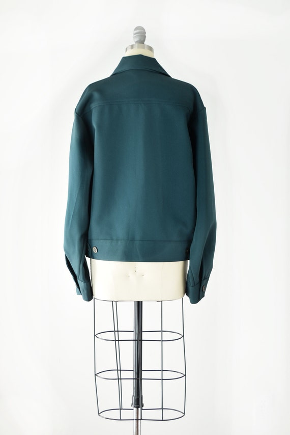 Crop Shirt Jacket Lg / Dark Green Shirt Jacket / … - image 5