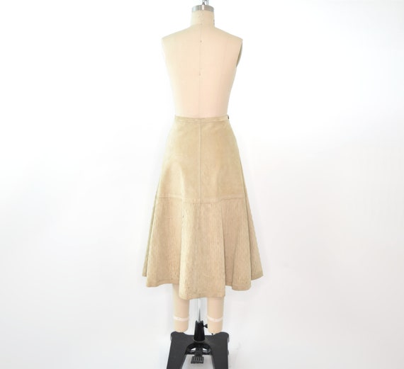 80's Suede Midi Skirt 29 Inch Waist - image 3