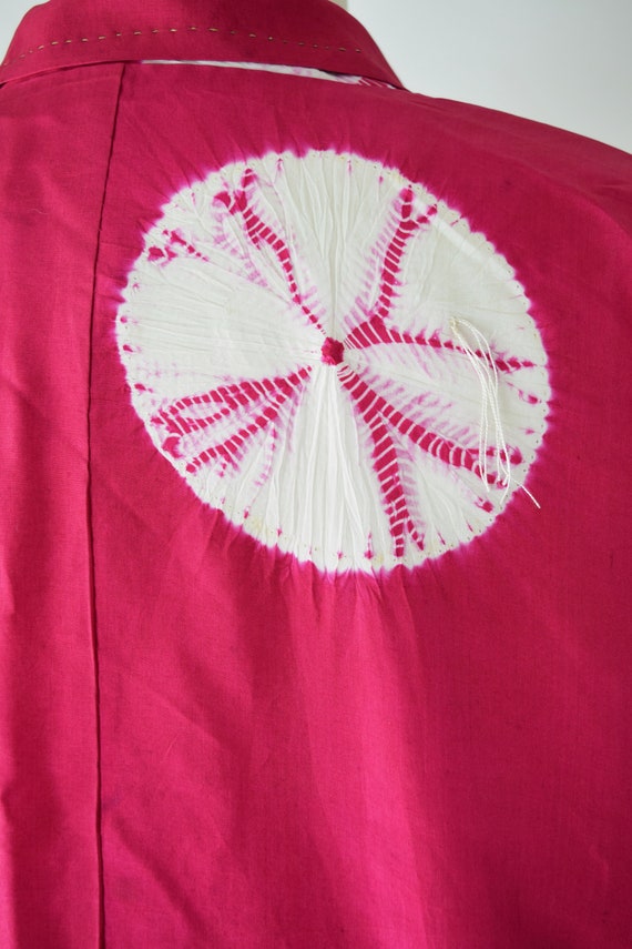 50s Silk Shibori Kimono OS / Hand Sewn Haori Kimo… - image 7