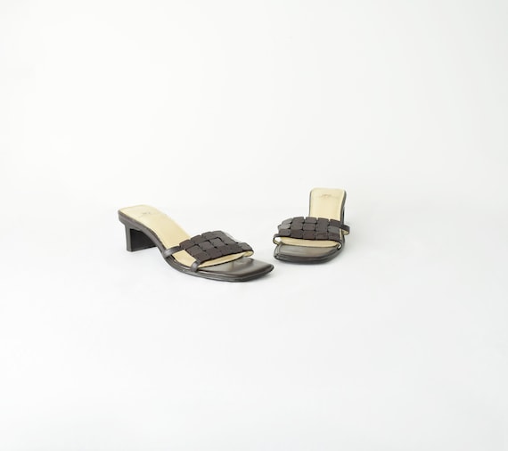 Leather Square Toe Sandals 5M / Brown Leather Sand