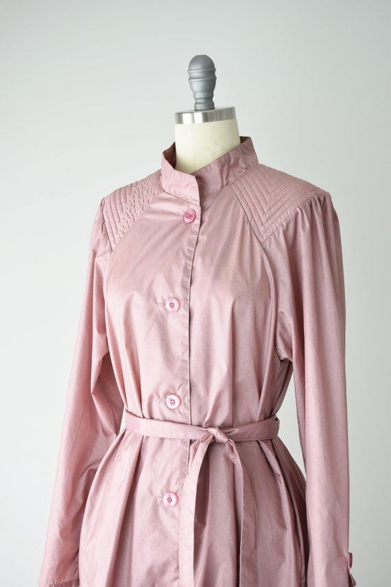 Dusty Rose Trench Coat Sm / Pink Trench Coat / Be… - image 2