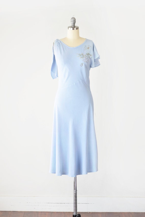 90s Bias Cut Midi Dress Sm / Blue Sleeveless Midi… - image 5