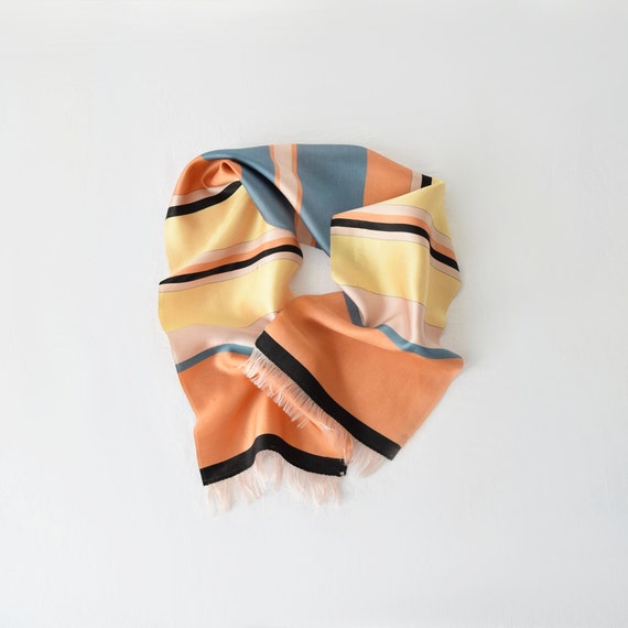 40s French Ribbon Scarf / French Neck Scarf / Str… - image 4