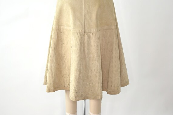 80's Suede Midi Skirt 29 Inch Waist - image 2