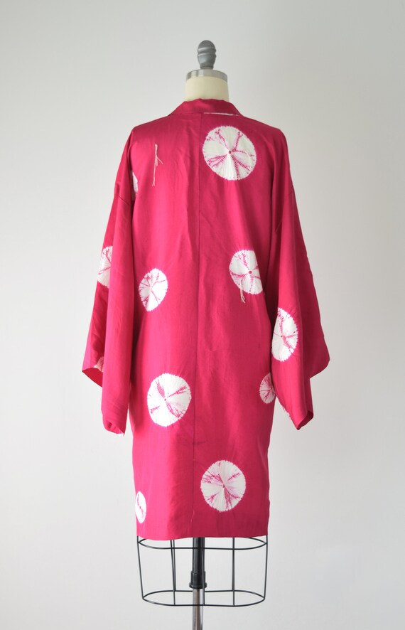 50s Silk Shibori Kimono OS / Hand Sewn Haori Kimo… - image 6