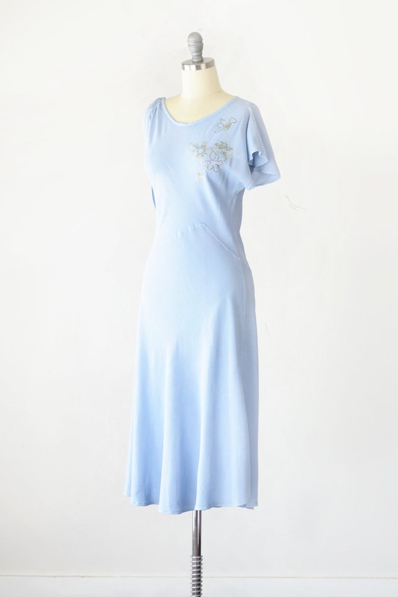 90s Bias Cut Midi Dress Sm / Blue Sleeveless Midi… - image 4