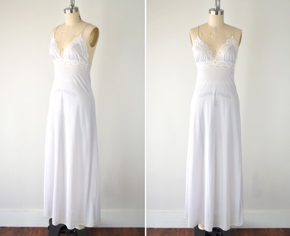 Lilac Maxi Nightgown XS / 80's Nightgown / Long Sl