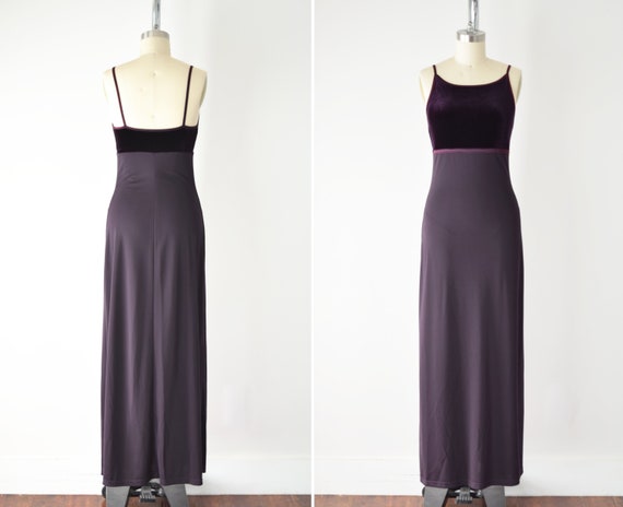 90s Purple Maxi Slip Dress XS /Two Tone Minimal Ma