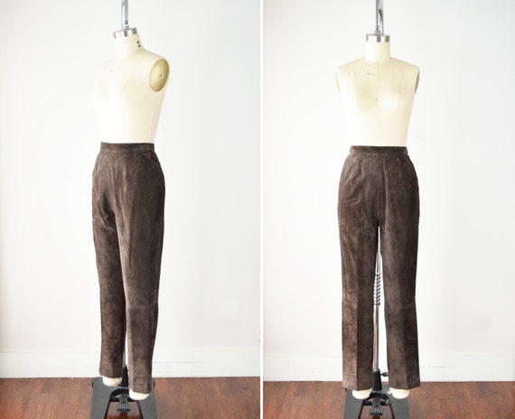 Ungaro Suede Leather High Waist Pants 25W / 25 Inc