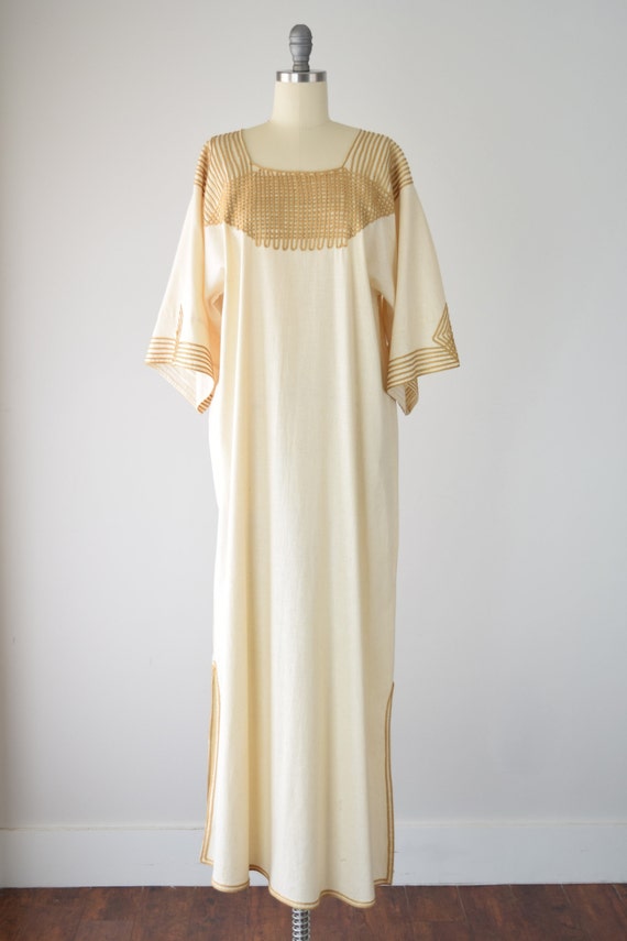 Beige Kaftan Sm Med / Embroidered Kaftan / Full L… - image 4