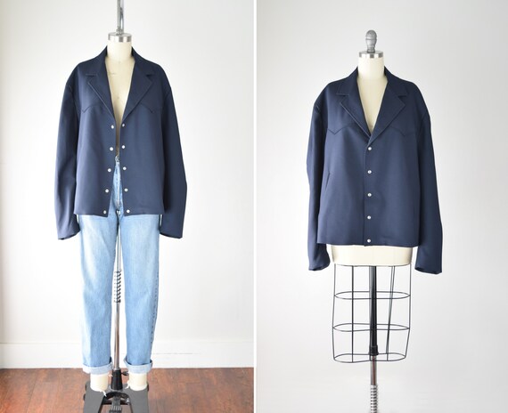 Navy Oversize Boxy Jacket XL / Western Style Jacke