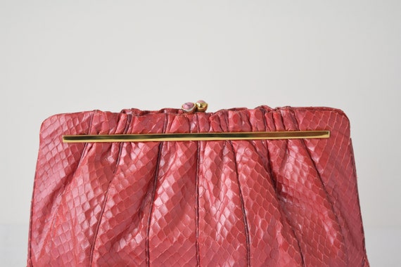 80s Judith Leiber Snakeskin Purse / Snakeskin Sho… - image 5