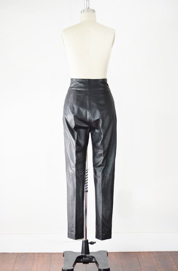 80s Studded Leather Pants 24 Inch Waist / Leather… - image 4