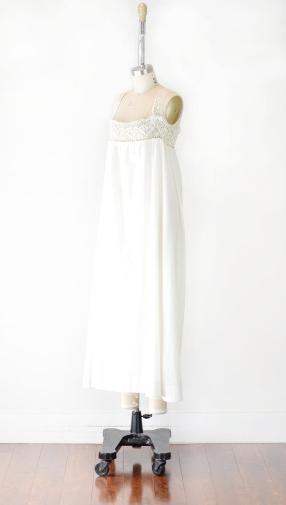 Edwardian Cotton Chemise Med / White Cotton Maxi … - image 5