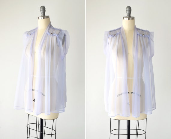 Lilac Sheer Blouse Sm Med / Sleeveless Sheer Top /