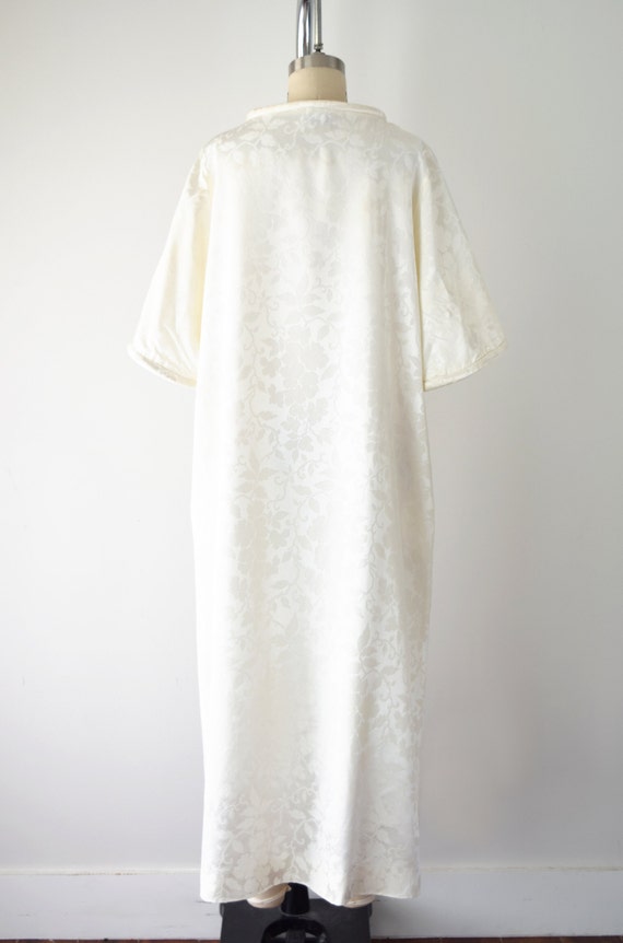 60s White Brocade Duster Lg / Pearl White Duster … - image 6