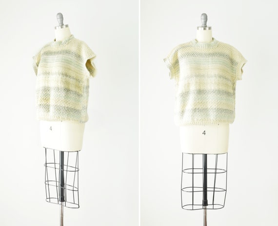 Pale Chunky Sweater Vest Med Lg/ Wool Sweater Vest