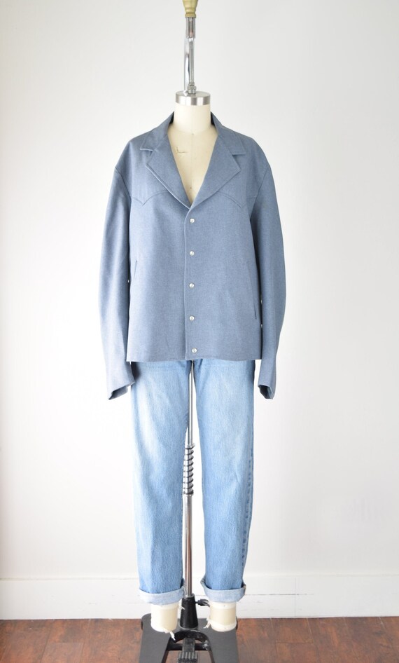 Blue Oversize Boxy Jacket XL / Western Style Jack… - image 4
