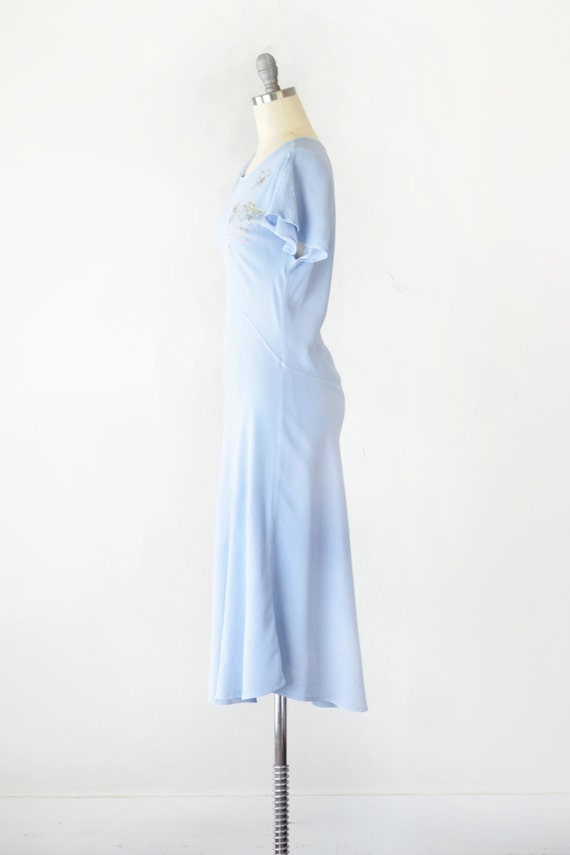 90s Bias Cut Midi Dress Sm / Blue Sleeveless Midi… - image 6