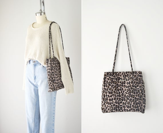 90s Leopard Purse / Leopard Shoulder Bag / Animal