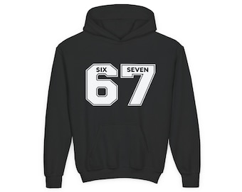 Youth 6 7 Hoodie | Trendy Six Seven Number Graphic Kids Hoodie | Cool Streetwear Hoodie for Boys & Girls