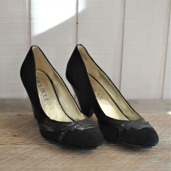 Sam Edelman Boutique High Heel Shoes, Black Suede… - image 2