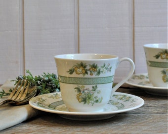 Royal Doulton Tonkin White Green Cup and Saucer Set