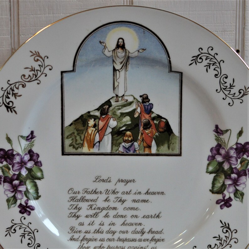 Lord's Prayer, Decorative Wall Plate, Religious, Jesus Christ, Plate Collection, Prayer Room Decor, Anniversary Gift, For Praying Altar Bild 3