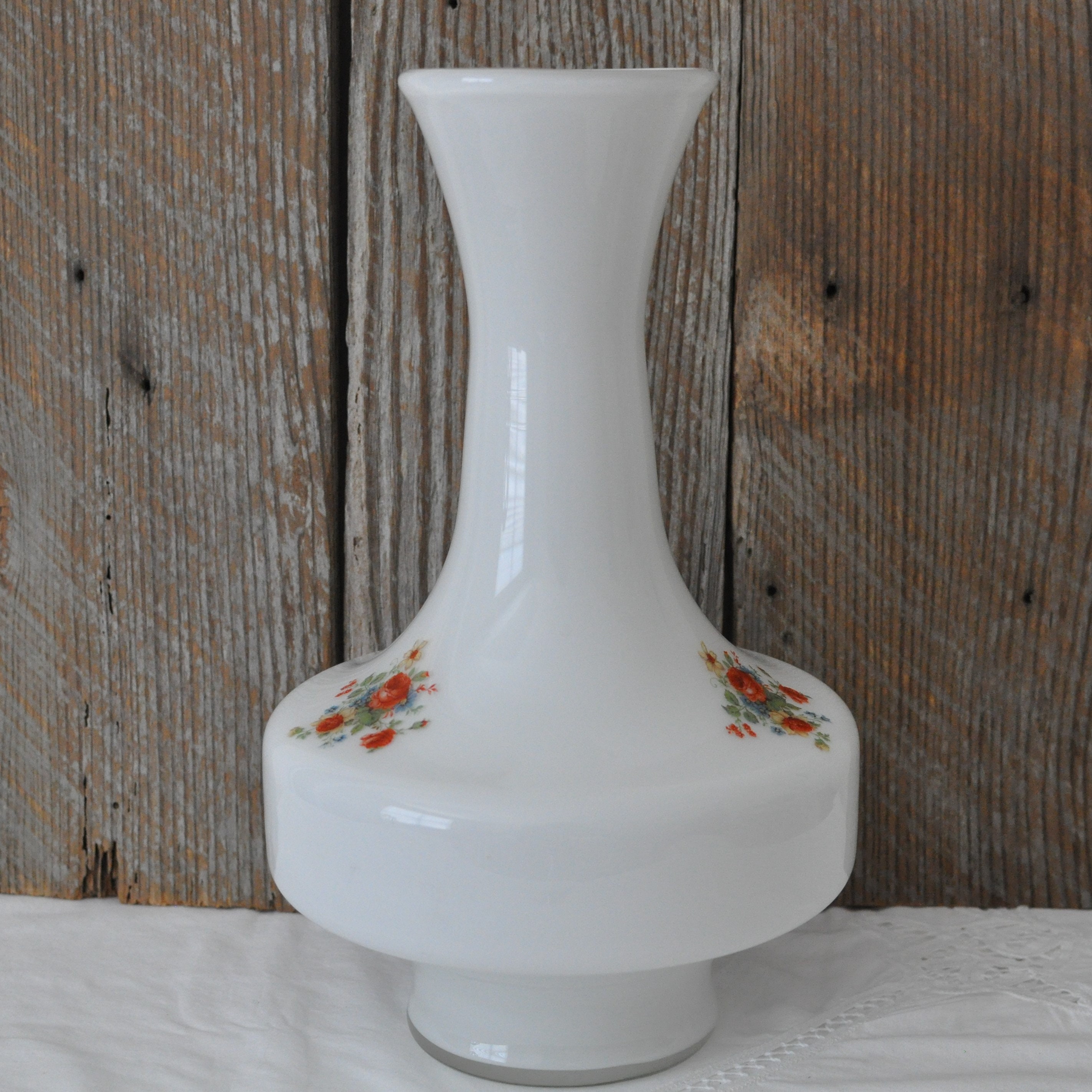 Milk Glass Tall Vase Flowers Display Floral Wedding Etsy