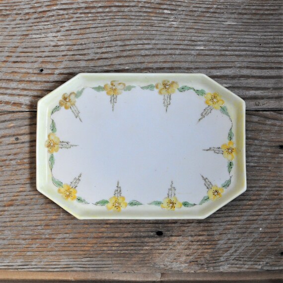 Antique Hand Painted Prussia Tray, Vanity Decor, … - image 4