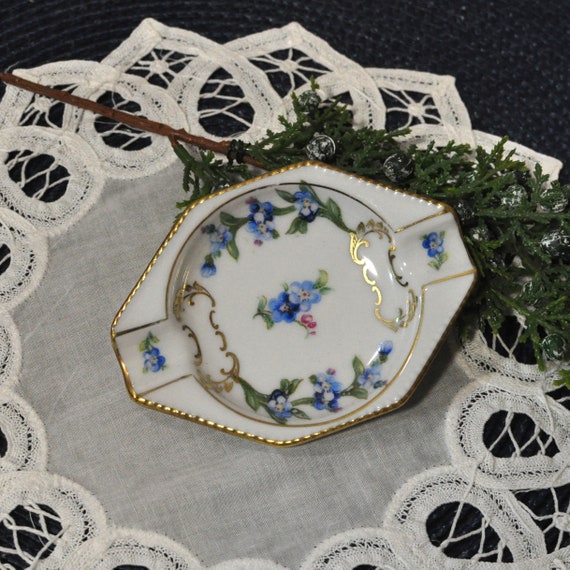 Bavaria Schumann Ring Dish, Ashtray, Forget Me No… - image 1