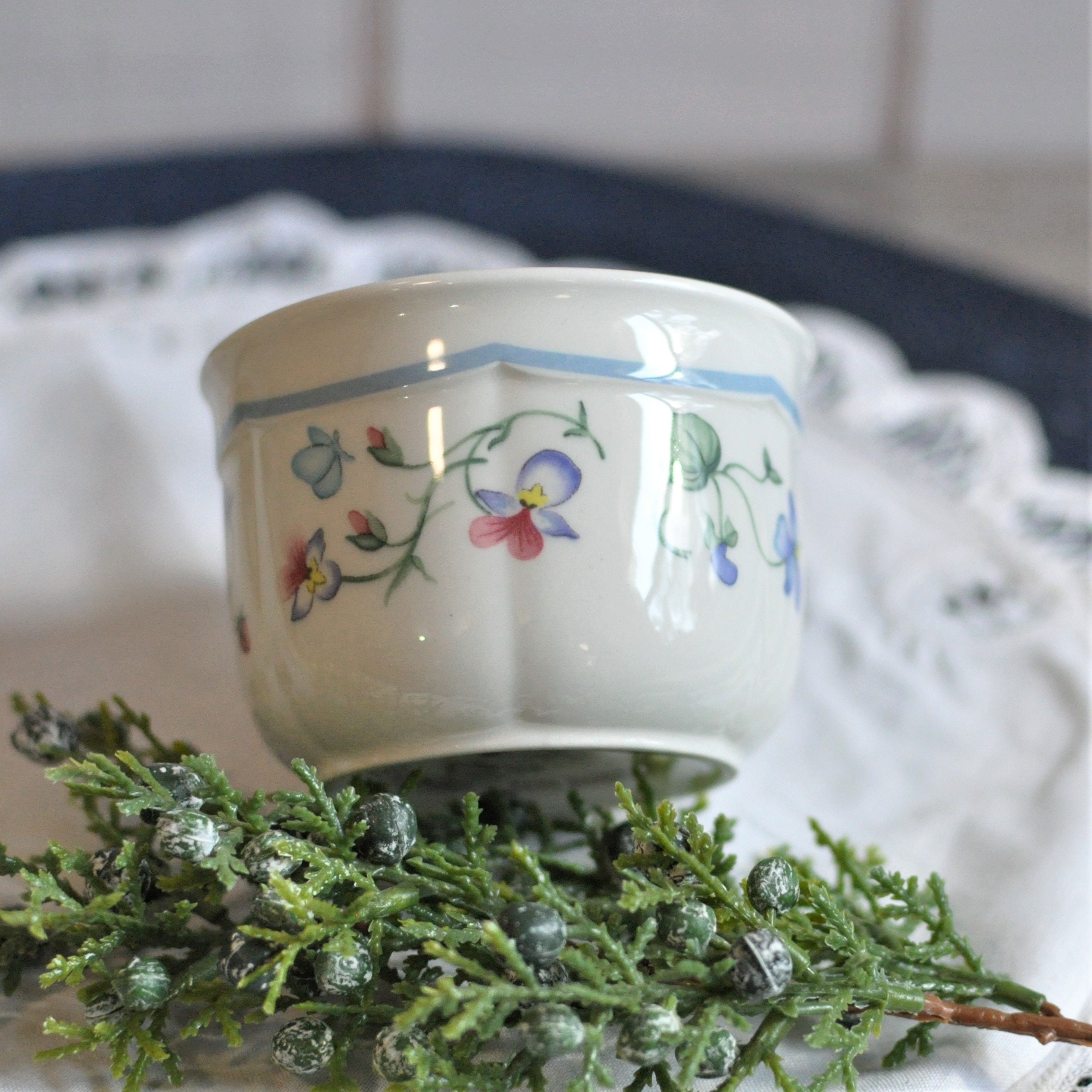 Villeroy & Boch Ramekin, Mariposa 1748, Floral, Dessert Cup, Collectible, Replacement Dishes, Floral, Bridal Tea Party, Blue Flowers, Spring
