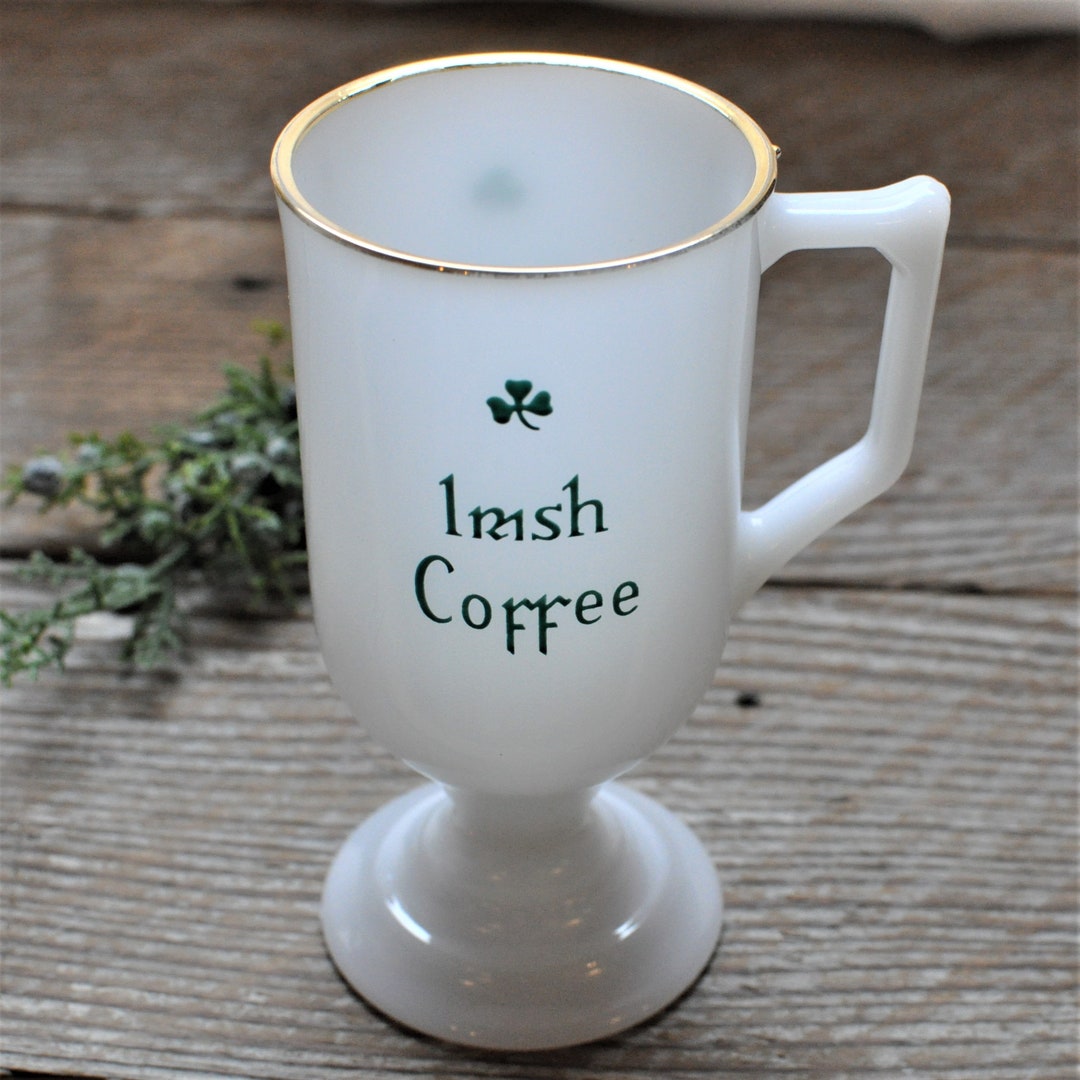 4 Libbey Milan Irish Coffee Mugs Vintage Clear Glass Mugs Pedestal Glass  Cups -  Finland
