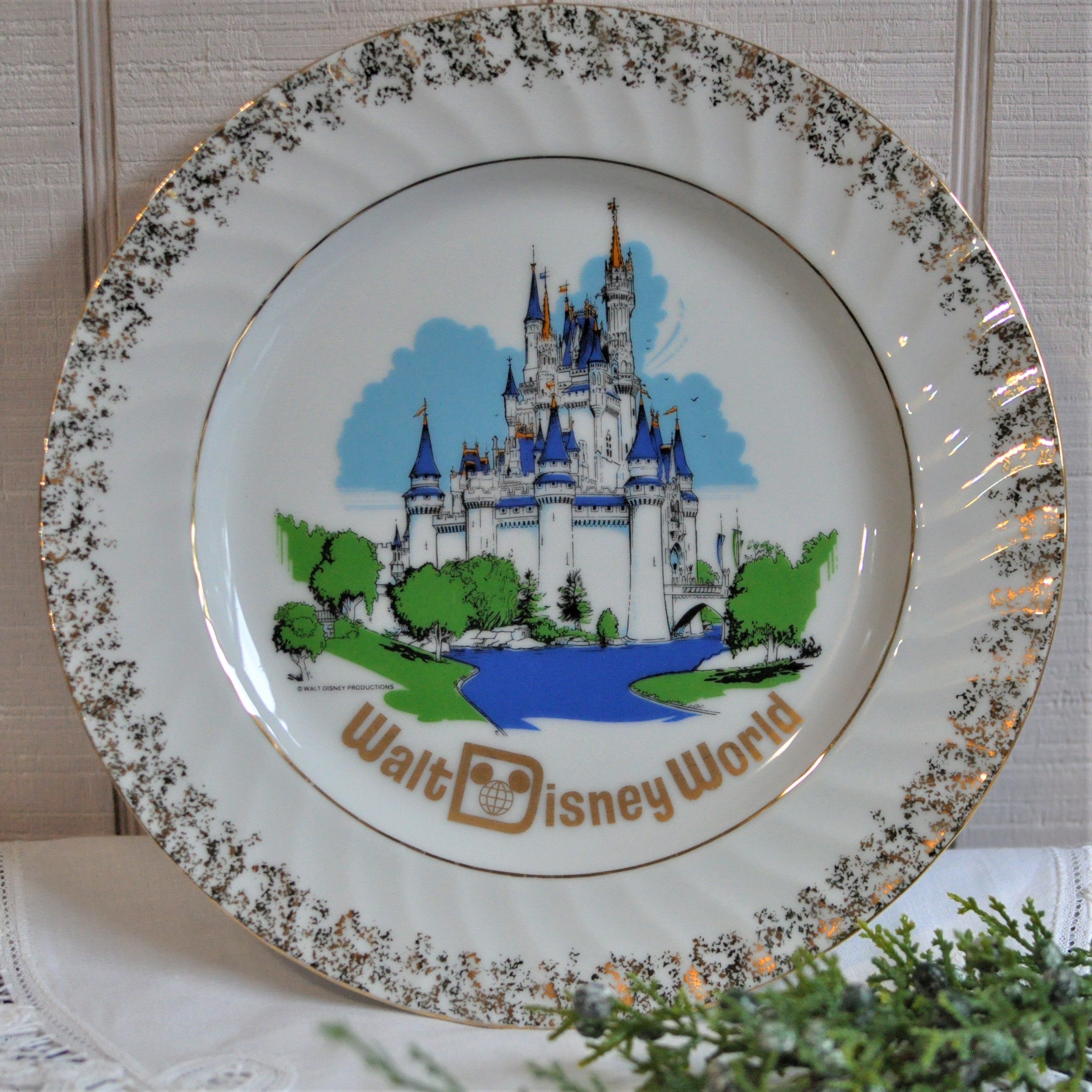 Walt Disney Productions Plate, Wall Souvenir Decor, Magic Kingdom