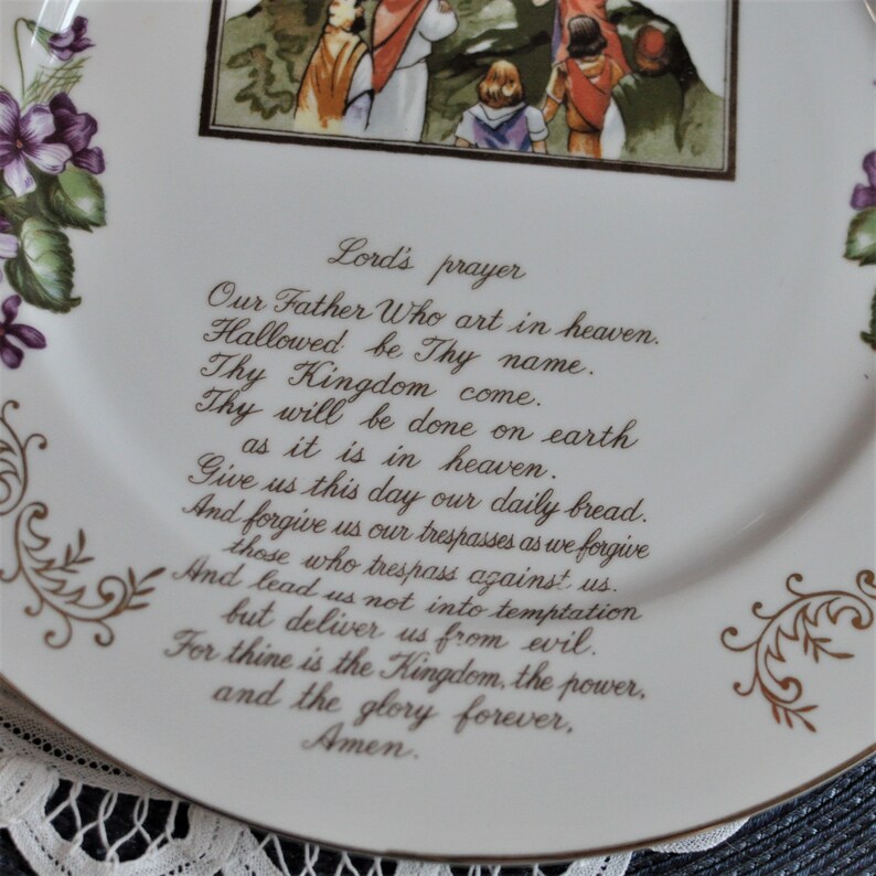Lord's Prayer, Decorative Wall Plate, Religious, Jesus Christ, Plate Collection, Prayer Room Decor, Anniversary Gift, For Praying Altar Bild 4