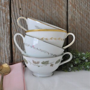 Four Mismatched Tea cups for bridal tea party, wedding, orphan cups, shabby, garden party, afternoon tea, luncheon, fine China, set of cup