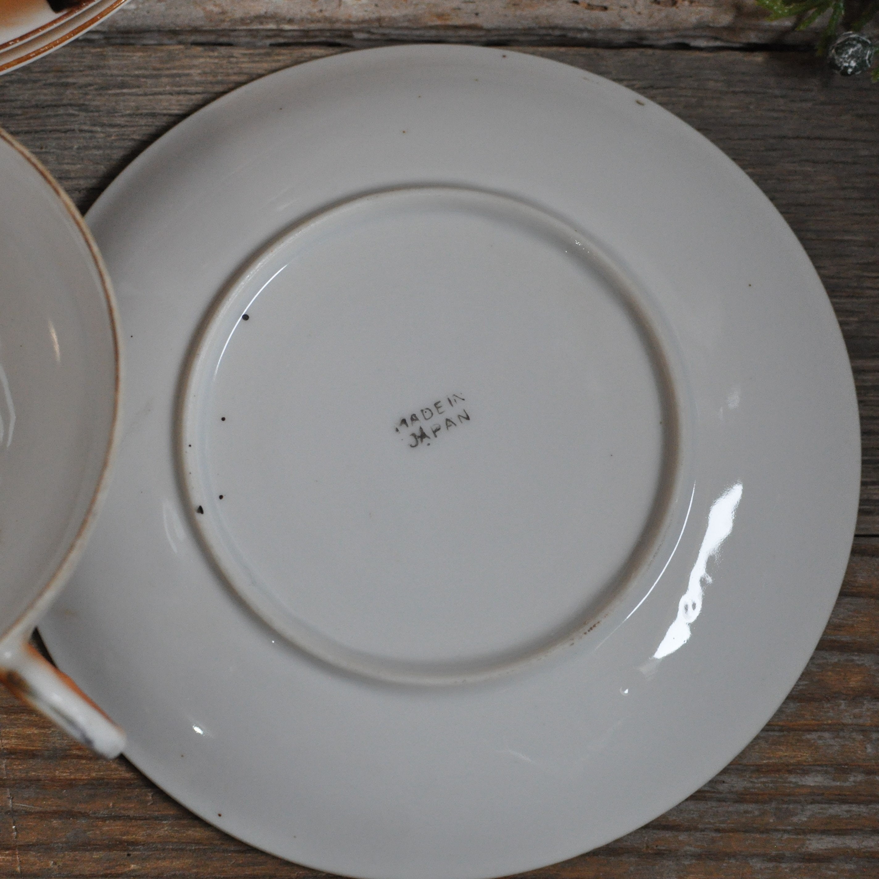 Three Vintage Japanese Painted Tea Cups and Saucers, Japan