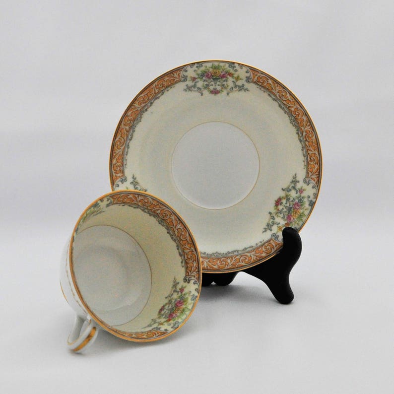 Noritake Occupied Japan Tea Cup and Saucer Floral Elegant Etsy