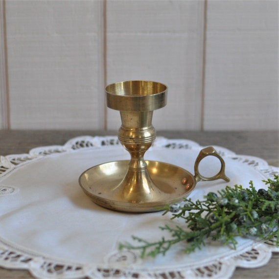 Vintage Brass Candle Holder, Candlestick, Votive, Tealight Holder, Country  Farmhouse Decor, Interpur Chamberstick, Rustic Cabin, Collection 
