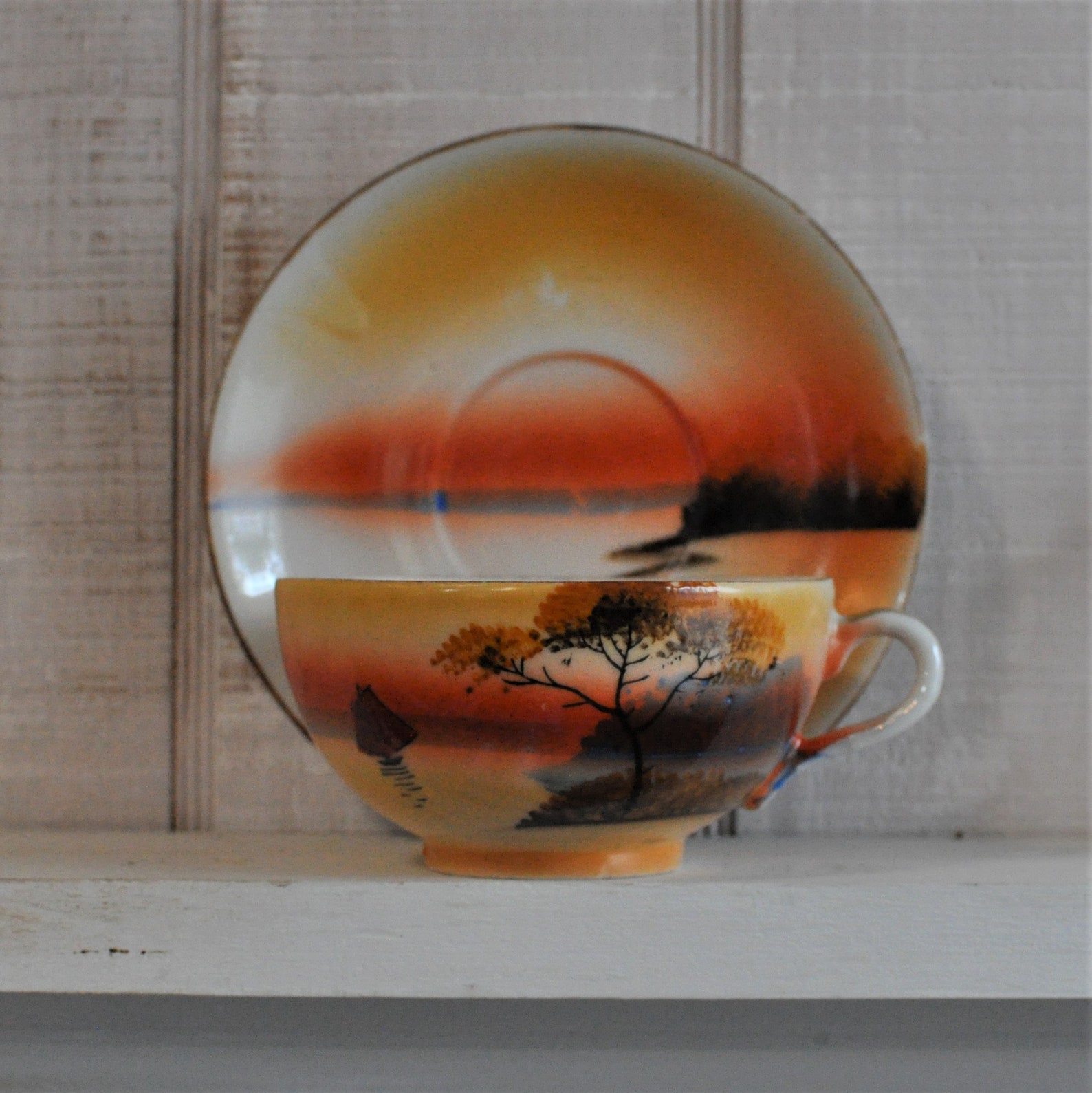 Three Vintage Japanese Painted Tea Cups and Saucers Japan | Etsy