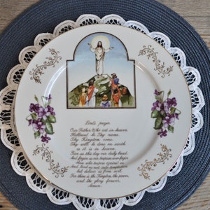 Lord's Prayer, Decorative Wall Plate, Religious, Jesus Christ, Plate Collection, Prayer Room Decor, Anniversary Gift, For Praying Altar Bild 1