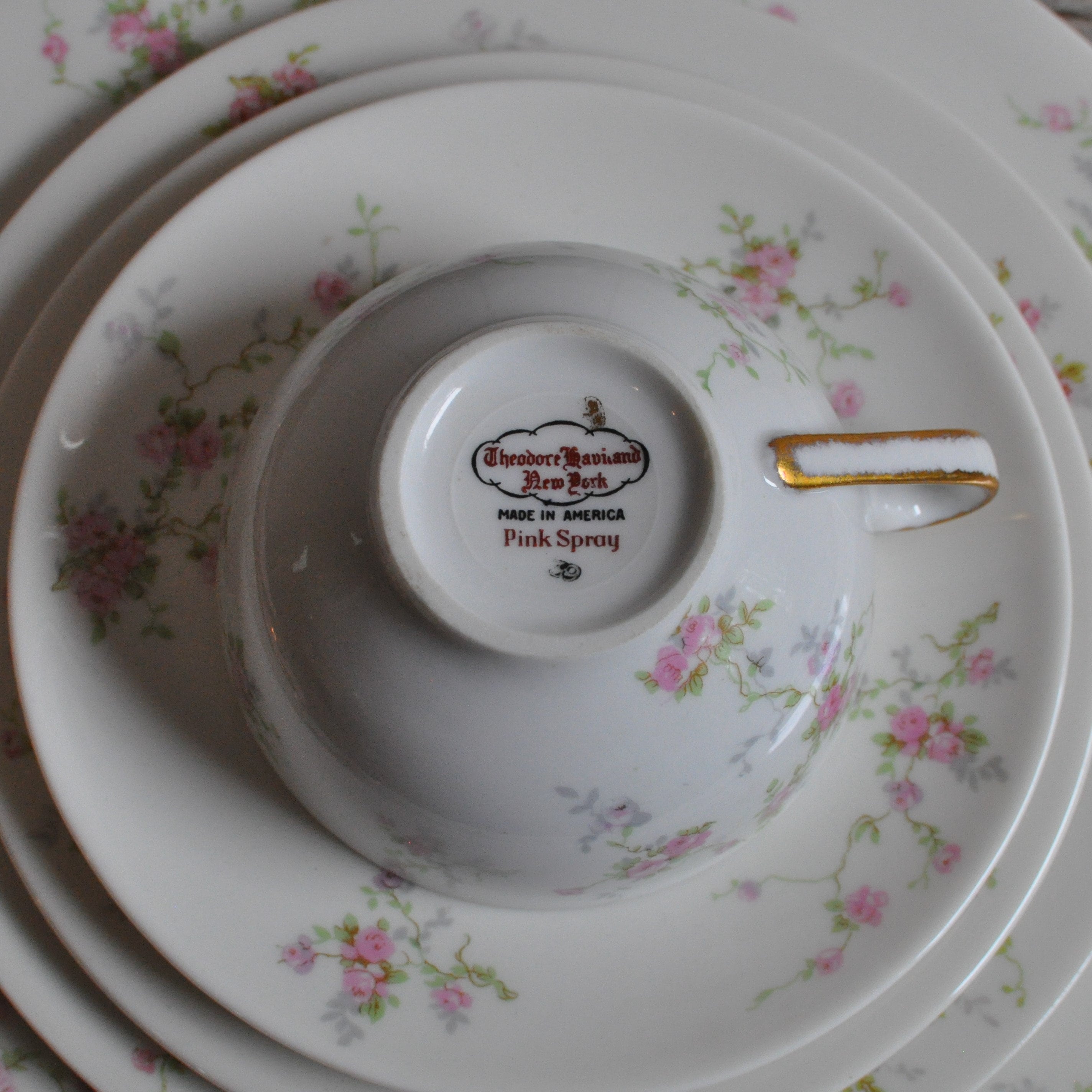 Theodore Haviland New York, Pink Spray, 5 Piece Place Setting