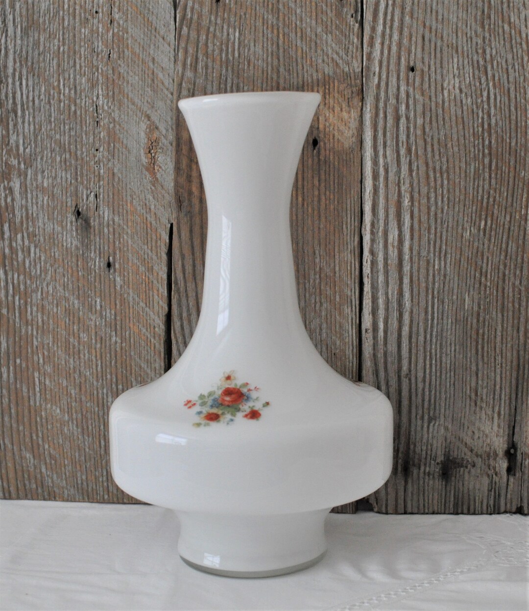 Milk Glass Tall Vase, Flowers Display, Floral, Wedding, Mother's Day