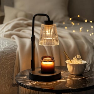 Lámpara calentadora de velas regulable, temporizador ajustable, calentador de cera fundida, decoración acogedora para el hogar.